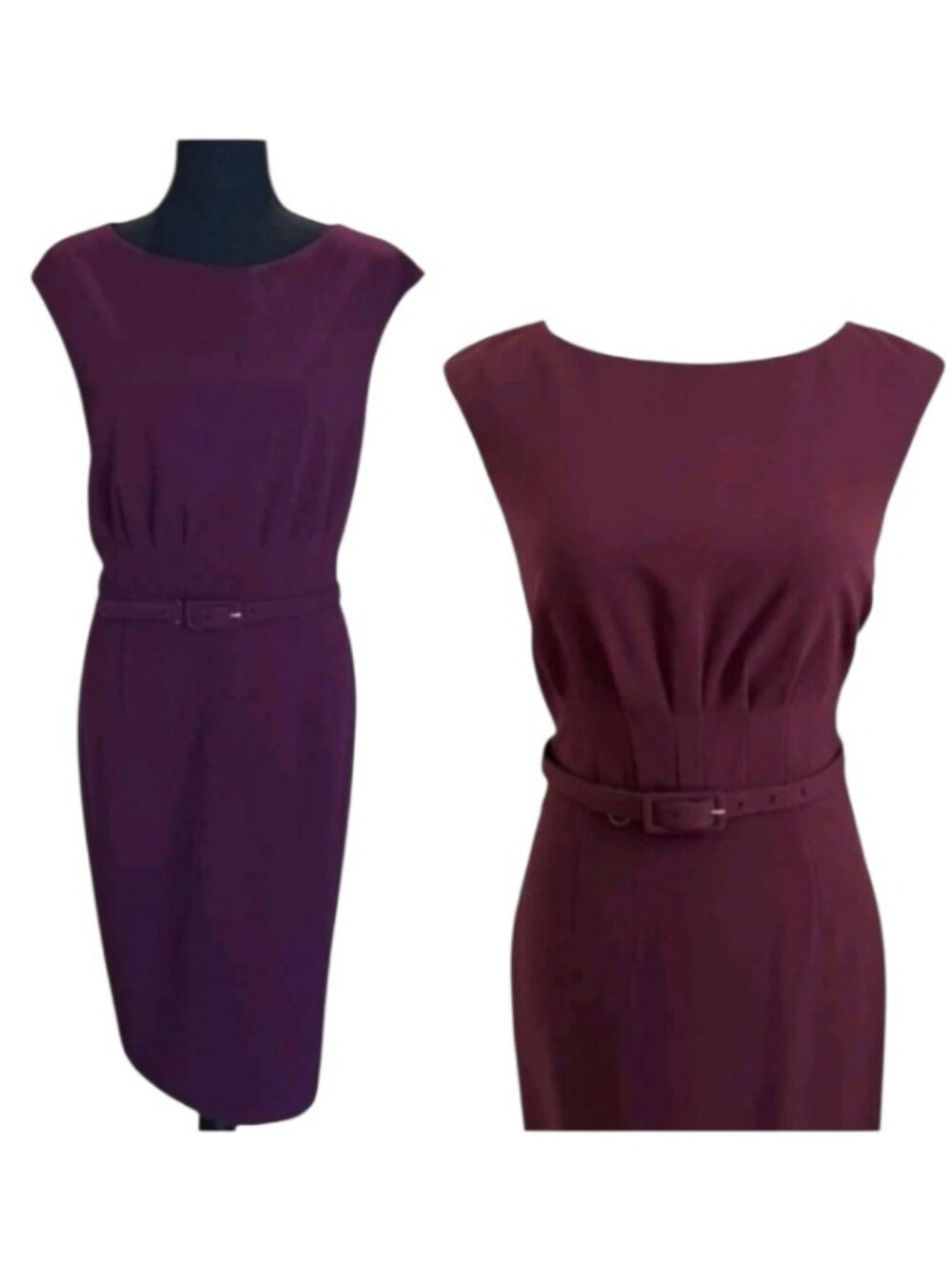 Antonio Melani 50s Inspired Belted Midi Sheath Dress